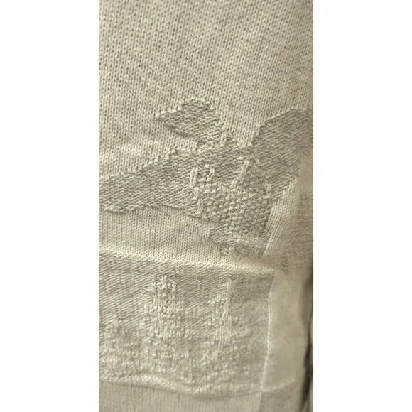 Vtg Croft & Barrow Sweater Mens XL Cream Ducks Tree Embossed Graphic USA Sweater - Picture 11 of 14